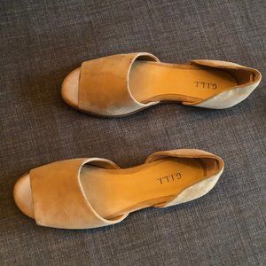 Open Toe Nude D'Orsay Sandal Flats